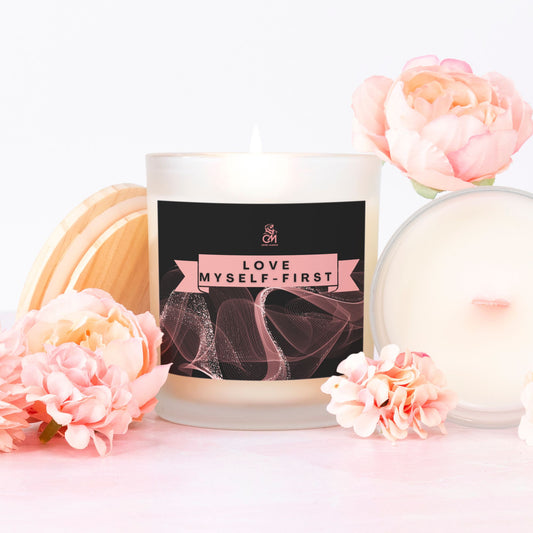 Love Myself First - Candle Frosted (Pink Wick) Glass (11oz)