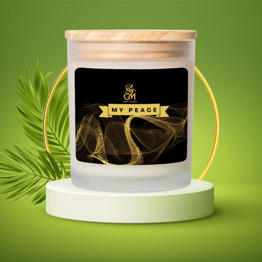 My Peace Candle (Gold Label) Frosted Glass (Hand Poured 11 oz)
