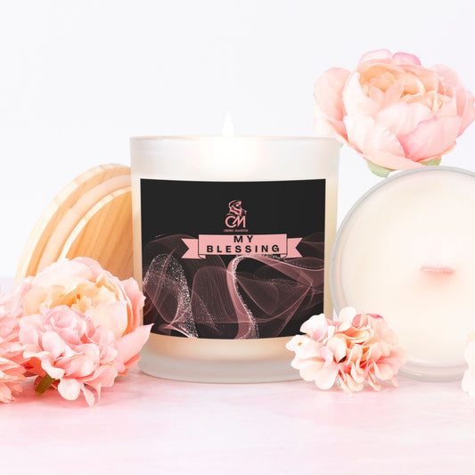 My Blessing Candle Frosted (Pink Wick) Glass (11oz)